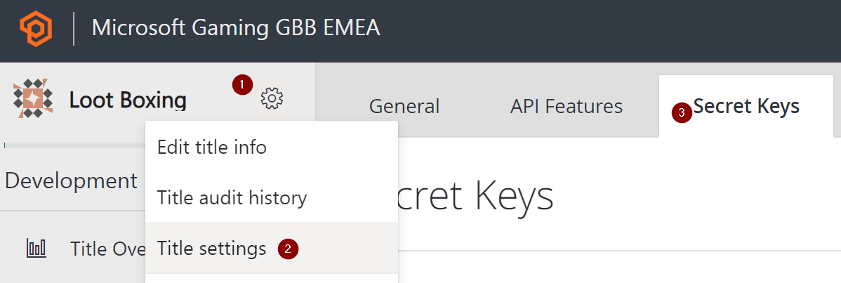 PlayFab - Add Secret Key (DeveloperSecretKey)